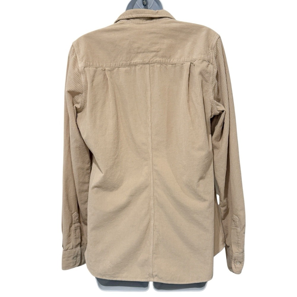 Frank & Eileen Women Shirt L Barry Beige Italian Corduroy Button Down‎ - Picture 7 of 10